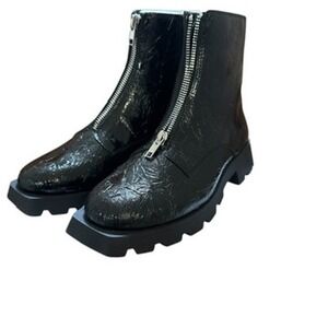 Katy Perry The Daarling Black Goth Grunge Combat Boots Zip Women's Size 6.5M